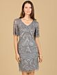Lara 29182 Butterfly Sleeves Embellished Dress