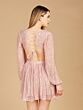 Lara 29288 Bishop Sleeves Lace-Up Sequin Dress