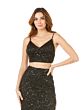 Lara 29305 Lace-Up Back Sequin Crop Top