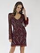 Lara 29608 Bell Sleeves V-Neck Embellished Dress