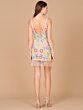 Lara 9965 Fringe Hem Plunging Neck Floral Dress