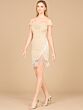 Lara 9970 Fringe Hem Off The Shoulder Dress