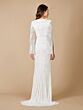 Lara 51085 Fallon Slit Sleeve Embellished Wedding Dress