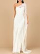 Lara 51197 One-Shoulder Split Sleeve Beaded Ivory Bridal Gown