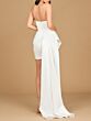 Lara 51201 Draped Skirt Strapless Short Fitted Ivory Bridal Dress