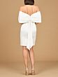 Lara 51202 Short Ivory Off The Shoulder Bow Back Bridal Dress