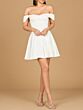 Lara 51206 Short Off The Shoulder Ivory Wedding Dress