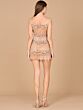 Lara 29013 Cap Sleeves Beaded Fringe Short Wedding Dress