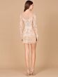 Lara 29015 Illusion Sleeves Embellished Short Wedding Dress