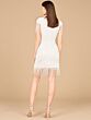 Lara 29123 Cap Sleeves Fringe Short Bridal Dress