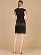 Lara 29123 Cap Sleeves Fringe Short Bridal Dress