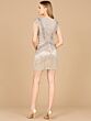 Lara 29123 Cap Sleeves Fringe Short Bridal Dress