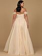 Lara 29161 Feather Neckline Overskirt Wedding Dress