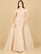 Lara 29161 Feather Neckline Overskirt Wedding Dress