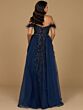Lara 29161 Feather Neckline Overskirt Wedding Dress