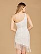 Lara 29291 Fringe Hem One Shoulder Short Bridal Dress
