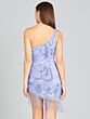 Lara 29291 Fringe Hem One Shoulder Short Bridal Dress