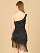 Lara 29291 Fringe Hem One Shoulder Short Bridal Dress