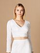 Lara 29306 Long Sleeve Sequin Bridal Top