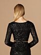 Lara 29306 Long Sleeve Sequin Bridal Top