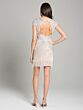 Lara 29889 Cutout Back Beaded Fringe Short Wedding Dress
