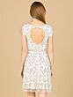 Lara 33404 Cutout Back Cap Sleeve Short Wedding Dress