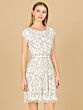Lara 33404 Cutout Back Cap Sleeve Short Wedding Dress