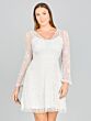 Lara 33414 Illusion Sleeves V-Neck Short Wedding Dress