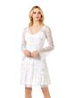 Lara 33414 Illusion Sleeves V-Neck Short Wedding Dress