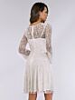 Lara 33414 Illusion Sleeves V-Neck Short Wedding Dress