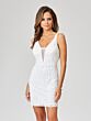 Lara 51035 Plunging Neckline Backless Short Bridal Dress