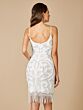Lara 51040 Fringe Hem Scoop Neck Short Wedding Dress