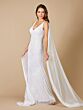 Lara 51055 Double Cape V-Neck Bridal Dress