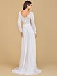 Lara 51067 Embellished Top Long Sleeves Wedding Dress