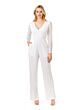 Lara 51108 Long Sleeve V-Neck Wedding Jumpsuit