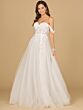 Lara 51114 Sheer Corset Off The Shoulder Wedding Dress