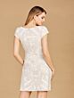 Lara 51115 Cap Sleeve Geometric Short Wedding Dress
