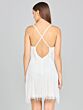 Lara 51131 Criss Cross Back Fringe Short Bridal Dress