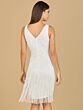 Lara 51134 Fringe Skirt V-Neck Short Bridal Dress