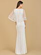 Lara 51142 Cape Sleeve V-Neck Wedding Dress