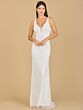 Lara 51147 Side Cutout Fringe Bridal Dress