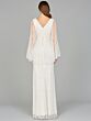 Lara 51151 Cape Sleeves V-Neck Bridal Dress