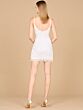 Lara 51169 Scoop Back Fringe Skirt Short Wedding Dress