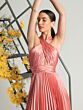 Mac Duggal 11302 Handkerchief Skirt Cross Halter Dress