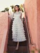 Mac Duggal 8003 Layered Skirt High Neck Dress