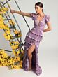 Ieena for Mac Duggal 26740 Tiered Skirt Ruffle Sleeve Dress