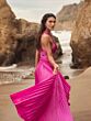 Mac Duggal 49837 Pleated Cutout Asymmetric High Low Formal Dress