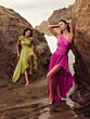 Mac Duggal 49837 Pleated Cutout Asymmetric High Low Formal Dress