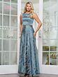 Marsoni MV1224 Bateau Neckline Leaf Print Dress