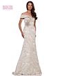 Marsoni MV1266 Leaf Pattern Off The Shoulder Dress